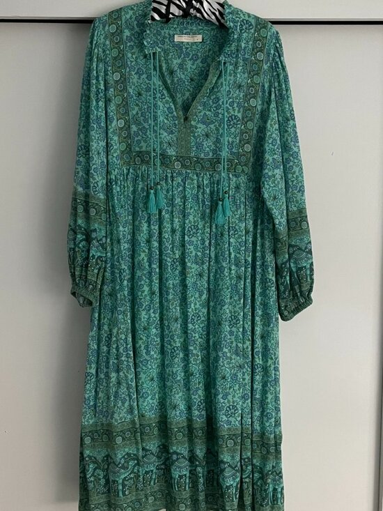 Spell Dresses & Skirts - SPELL Dress Long Sleeve Blue Green Teal Size Medium Like New Hippie Boho $225
